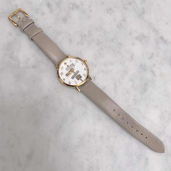 KATE SPADE • Street Signs Metro Grey Leather Watch - Picture 7 of 7